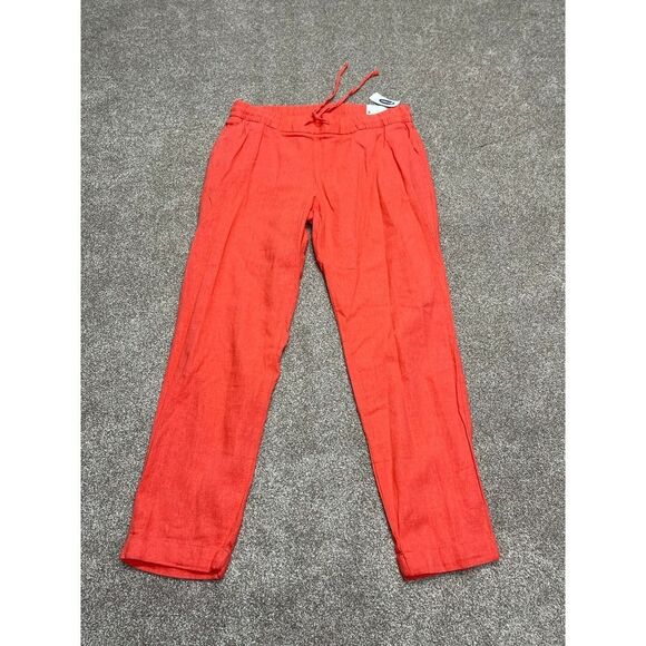 Old navy pullon linen blend crop trousers womens sz small drawstring orange nwt - Picture 3 of 12